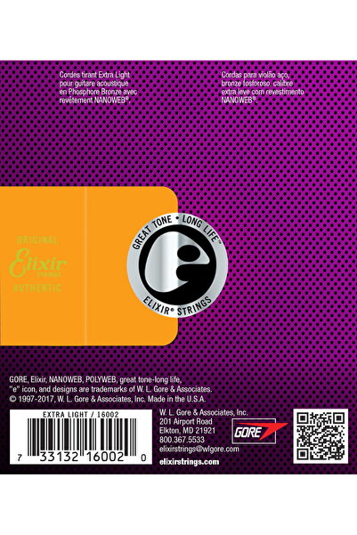 NO BRAND Elixir Nanoweb Phosphor Bronze Extra Light 10-47 Corzi pentru chitar...