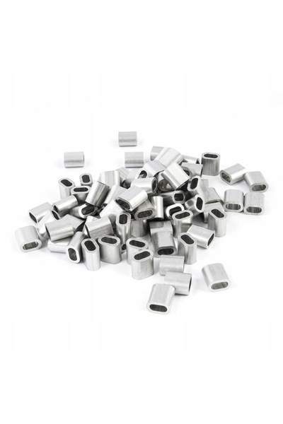 NO BRAND Manșon de aluminiu Conector Clemă de cablu 8mm 50 bucăți