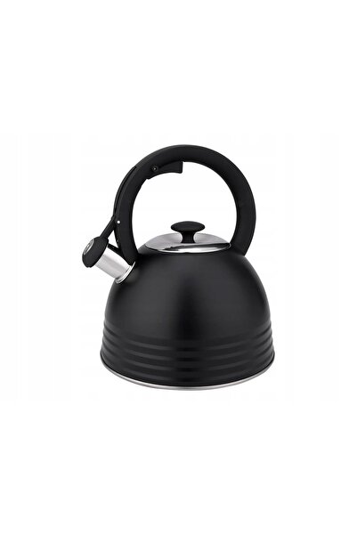 FLORINA Ceainic TRADIȚIONAL din Oțel Inoxidabil cu Fluier Negru Terrano 2,5L ...