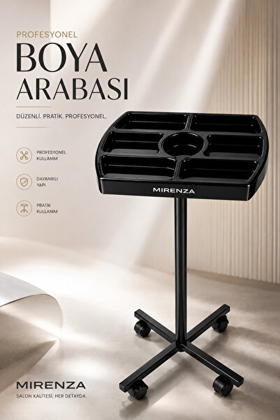 mirenza cosmetic Kuaför Saç Boya Arabası - 7 Bölmeli Tekerlekli Malzeme Araba...