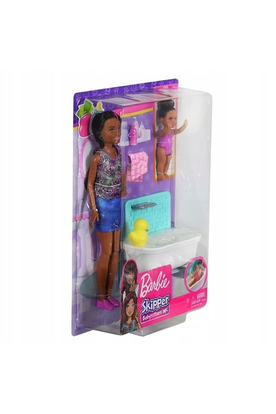 Barbie Păpușă pentru îngrijirea bebelușilor cu bavețică + cădiță de baie FXH06