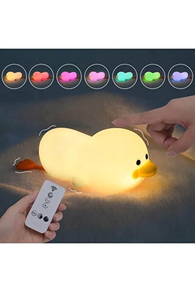 NO BRAND Lampă de veghe pentru camera copiilor, rață multicoloră, LED cu 9 cu...