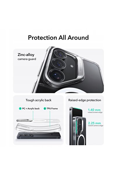 ESR Husă transparentă rigidă cu suport MagSafe pentru Galaxy S26+ Plus