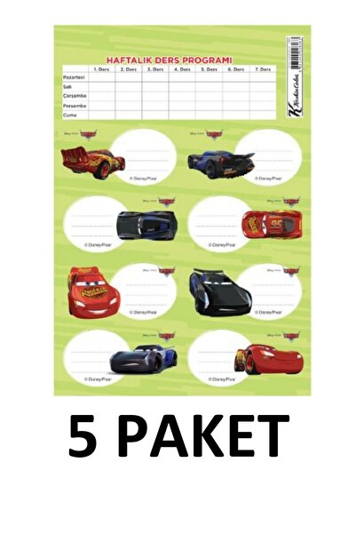 Keskin Pachet de 5 caiete școlare cu tematică mașini de curse verzi, cu progr...