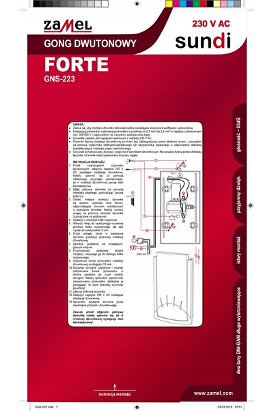 ZAMEL GONG BICROMATIC FORTE 230V GNS-223