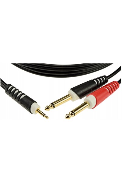 NO BRAND Cablu KLOTZ MINI JACK 3,5mm 2x BIG JACK 6,3mm 3m