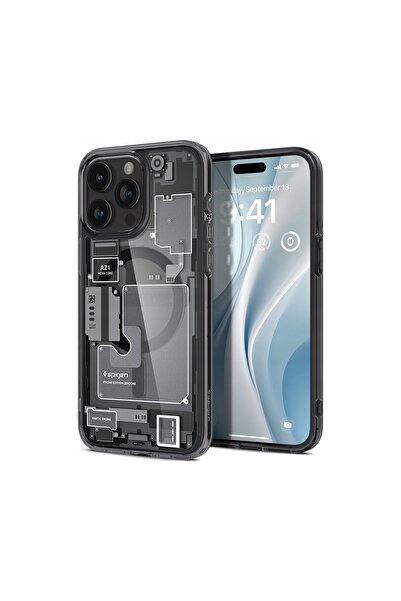 Spigen Husă Ultra Hibridă Mag cu MagSafe pentru iPhone 15 Pro Gri-Negru