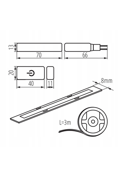 KANLUX Bandă LED Alb Cald 3m Kit Sursă de Alimentare Variator de Intensitate