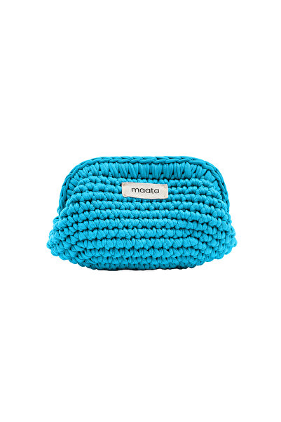 Maata Organics Kadın Örgü Clutch Çanta | Büzgülü Portföy El Çantası ve Makyaj...