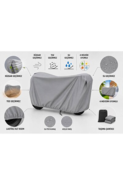 Moonrider Yamaha Xmax 250 Gray Motorcycle Tarpaulin Long-Life Fabric 100% Wat...