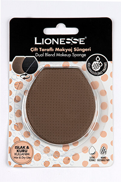 Lionesse Double-Sided Makeup Sponge 2552 - Dual Blend Makeup Sponge (Wet & Dr...