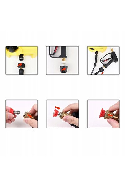 NO BRAND SET PISTOL DE SPĂLARE CU PRESIUNE KARCHER 4000 PSI M22 14MM CU 5 DUZE