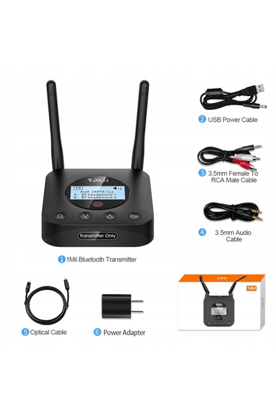 1Mii B06 TX PLUS 50m Bluetooth 5.2 NFC APTX Adaptor Transmițător Audio pentru...