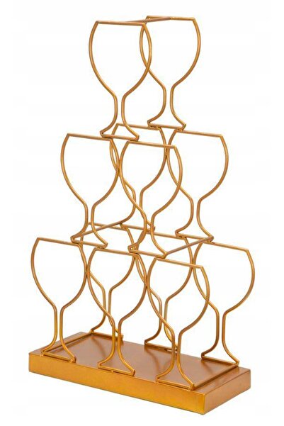 Mauro Ferretti Suport pentru 6 sticle de vin, auriu, 31 x 12 x 53 cm