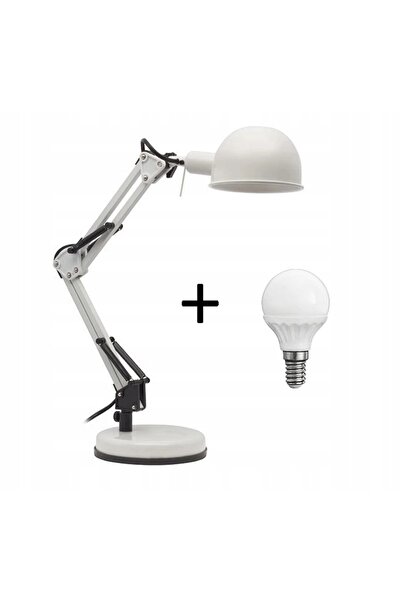 KANLUX Lampă de birou albă PIXA 10W LED cu soclu E14, cu bază reglabilă, lumi...
