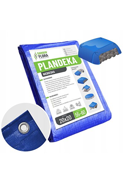 NO BRAND PLANDEKA 20X20 Prelată de protecție albastră, rezistentă, impermeabilă