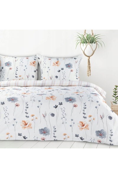Eurofirany Set de lenjerie de pat LEA/10 140x200 flori față-verso față de per...