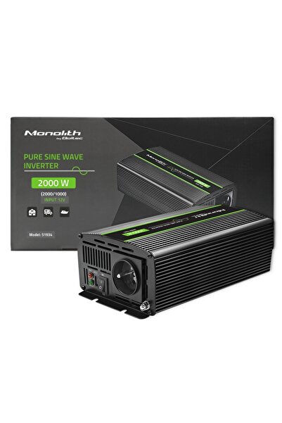 Qoltec INVERTER 12V LA 230V 1000W/2000W MONOLIT SINUSOIDAL POMPE MOTOARE