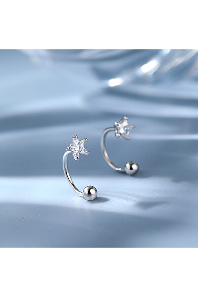 Choice ES013-SV 925 Silver Star Flash Crystal Summer Small Fresh Female 2022 ...