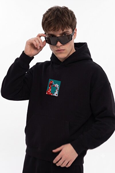 GIA - ART Men's Oversize Sweatshirt Hoodie Birds Atelier Printed Black – Hood...