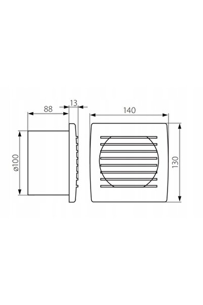 KANLUX Ventilator de baie cu tubulatură de 100mm, cu întrerupător și cablu, alb