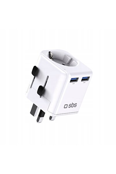 SBS Adaptor de călătorie USB-A pentru Marea Britanie, SUA, Australia, Asia, U...