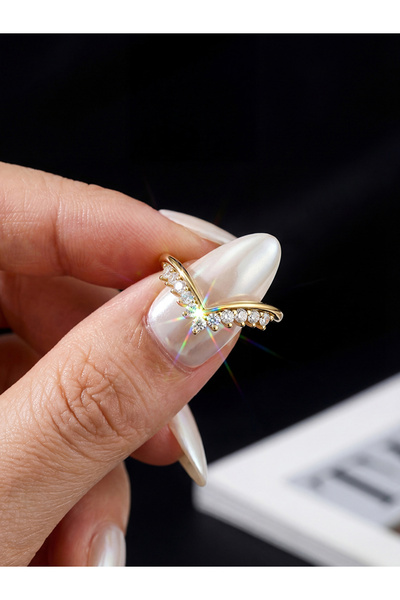 Choice4 9 Golden 925 Sterling Silver Real Moissanite Diamond Elegant Crown Ri...