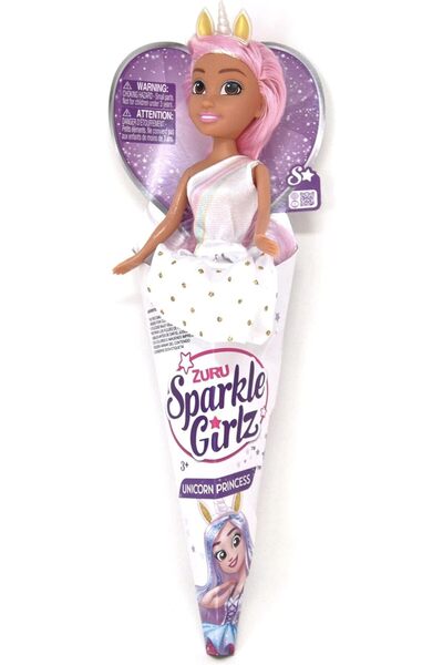 Zuru Sparkel Girlz 25cm Princess Unicorn Purple Hair Horse Ears Play Doll Ice...