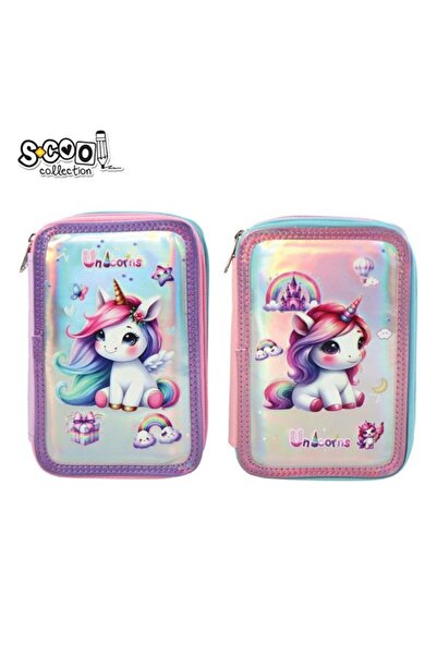 PlayFun SC3175 - Penar 3 Fermoare, Fancy Unicorn, 19,5X12X6,5CM - S-cool-fara...