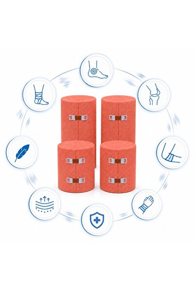 Genaric Premium Self-Adhesive Elastic Bandage Wrap Set – 4 Rolls with Clips