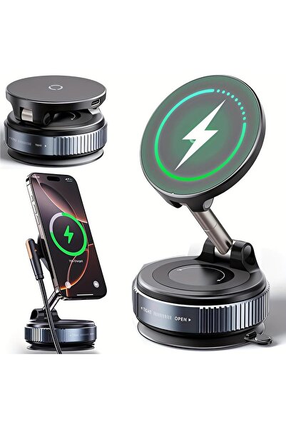 TERRION KOO7S Smart Vacuum Suction Wireless Car Charger, Magnetic Phone Mount...