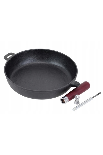 KRISBERG Tigaie mare din fontă, adâncă, cu capac din sticlă, 28 cm