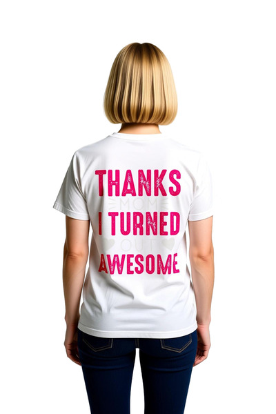 PayBuy Women's Casual Printed T-Shirt with "I Thank My Mom" Text Detail, Comf...