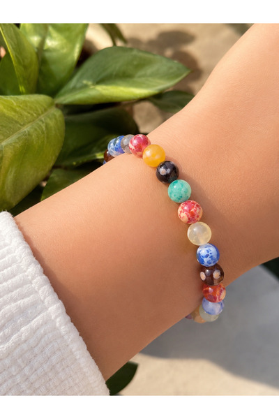 best bioenerji taş terapi Multi Agate 10 mm Natural Stone Bracelet |   Certified