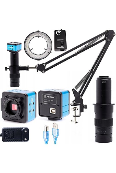 TECHREBAL Braț de microscop de 50mm + Lentilă de microscop digital cu zoom C-...