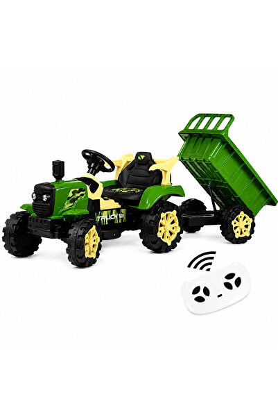 OEM Tractor electric pentru copii 12V cu remorcă detașabilă și telecomandă pa...