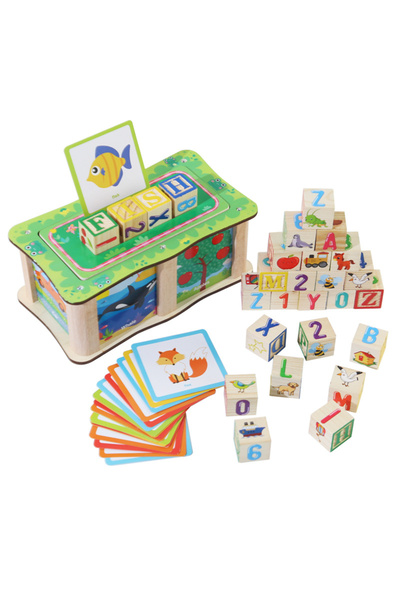 OEM Set cuburi educaționale Montessori din lemn- joc de formare a cuvintelor