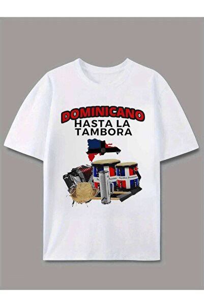 NOURAM Dominican-Style Men's-Shirt, Featuring National Musical Instrument Des...