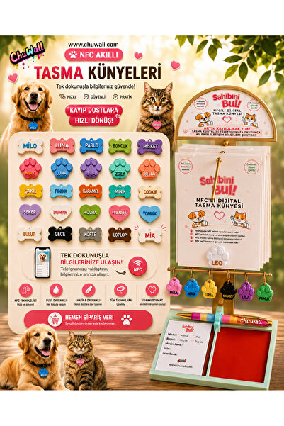 Chuwall Nfc Tag'li Dijital Tasma Künyesi (Pire kene, haşere kovucu esans kokulu)