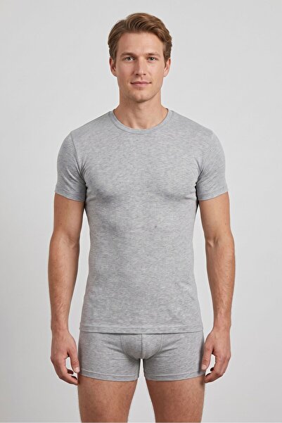 OBJE Men's Gray Thermal Turtleneck Long Sleeve Bodysuit