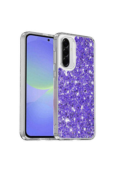 Techsuit Θήκη για Samsung Galaxy A36 5G, Λαμπερό Γκλίτερ, λευκό - μωβ