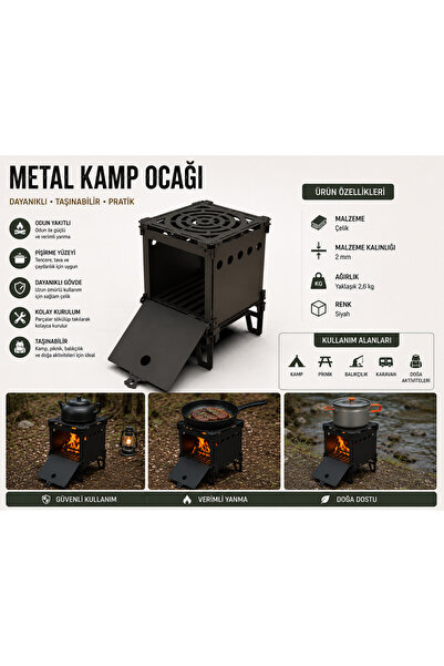 Genel Markalar Taşınabilir Metal Kamp Ocağı