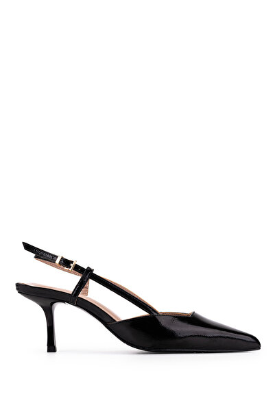 Tamer Tanca Women's Genuine Leather Black Patent Leather Heeled Shoes