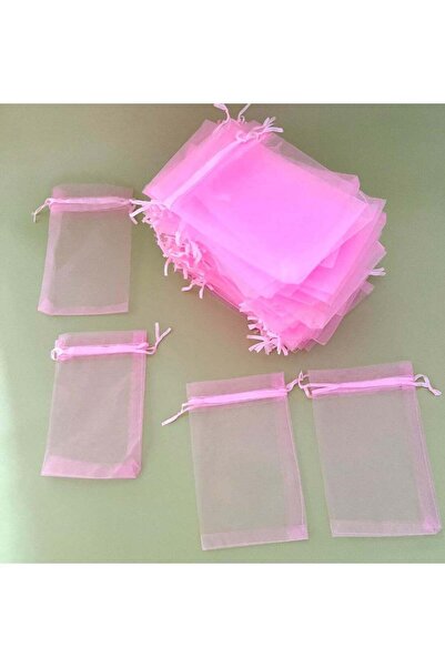 HXD Zoomlion 100PCS Sheer Organza Gift Bags with Drawstring – 4 x 7 Inch Jewelry Favor Pouches, Wedding Party Candy Treat Bags, Festival Gift Bags & Fruit Protection Mesh Bags, White & Pink
