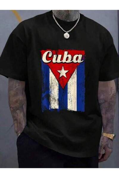 23ERVA 100_ Cotton Flag Cuban Bandera Cubana Patriotic T-Shirt Women's Men's ...