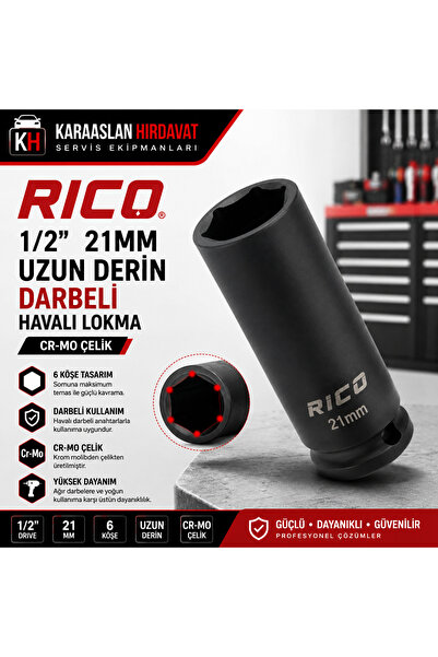 Rico 1/2 21mm Uzun Derin Darbeli Havalı Lokma