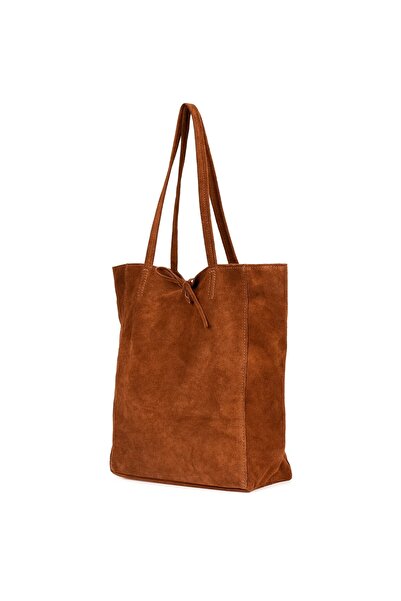 Vera Pelle Geantă de mână din piele întoarsă pentru femei, geantă shopper mar...