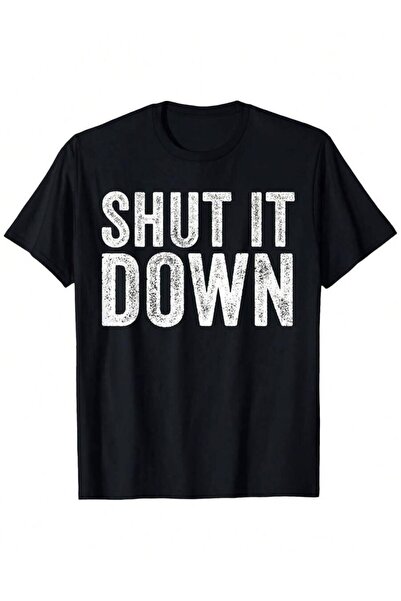 4CR Men's Vintage Shut It Distressed Graphic-Shirt -% Anti-Shrink Technology ...