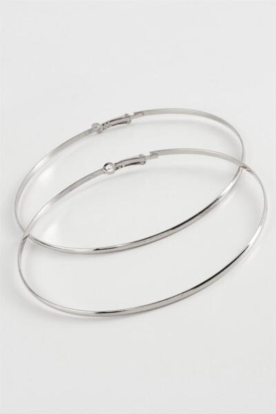 ZERO LAND Nhr-Hlss Flat Metal Hoop Earrings 8-9-10 (131744) Cm-10 cm