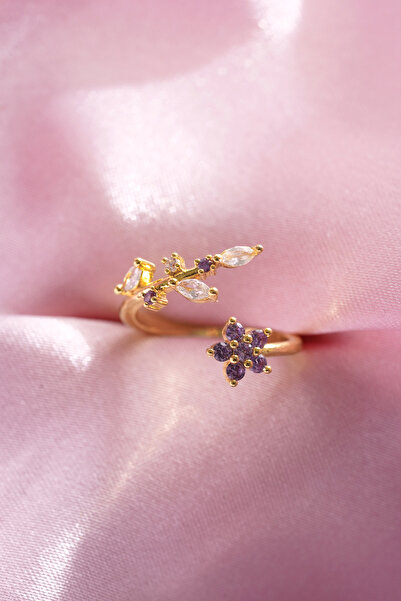 AŞIK ACCESSORIES خاتم على شكل زهرة ذات أوراق حلزونية